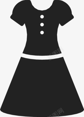 连衣裙短袖老式图标图标