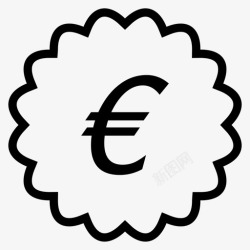 零钱钞票欧元钞票硬币图标高清图片