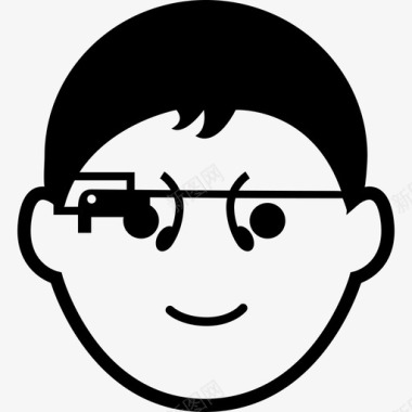 戴着谷歌眼镜电脑谷歌眼镜的男孩图标图标