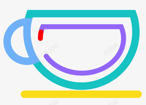 牛奶咖啡智能手机午餐图标图标