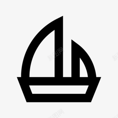 帆船水航行图标图标