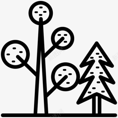树木冷杉树通用植物图标图标