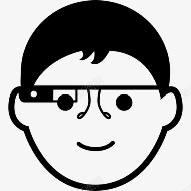 带着谷歌眼镜电脑谷歌眼镜的男孩脸图标图标