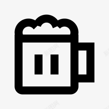 啤酒杯食品和饮料材料标图标图标