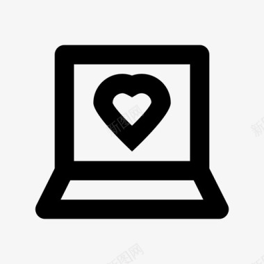 笔记本电脑爱情和浪漫材料图标图标