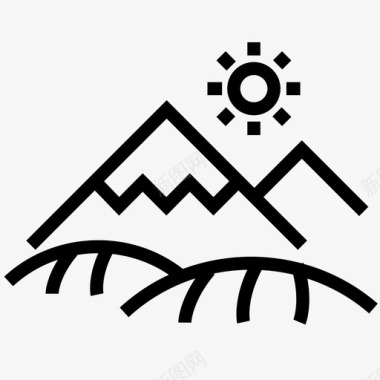 阿尔卑斯山茶园阳光雪景图标图标