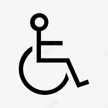 医院专用轮椅轮椅有限行动能力残疾人友好型图标图标