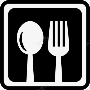 广场广场界面厨房中的餐厅餐具符号图标图标