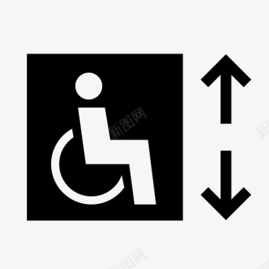 帮助推轮椅升降机轮椅上升图标图标