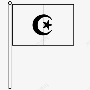 国家阿尔及利亚国旗悸动脉搏图标图标
