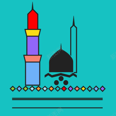 庆祝礼花斋月祈祷穆斯林图标图标