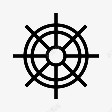 船舵轮盘舵手转向舵柄图标图标