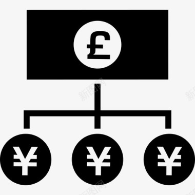 兑换icon货币兑换从英镑纸币到日元硬币商业货币包1图标图标