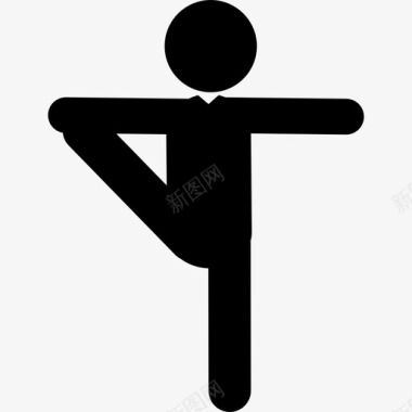 站立平衡姿势右腿侧伸运动人体图标图标