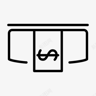 矢量工资付款自动取款机账单图标图标