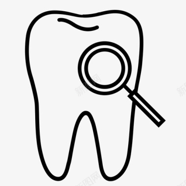 小牙齿牙齿检查雕刻检查图标图标