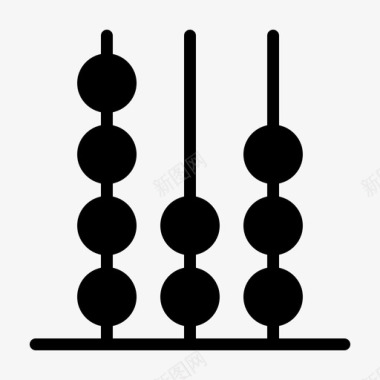 黄金色背景算盘科学学校图标图标