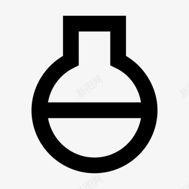 圆黑圆底烧瓶试管科学实验室图标图标