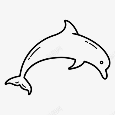 海豚海海洋图标图标