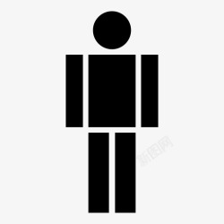 立体派男人站着剪影图标高清图片
