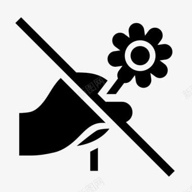 震颤禁止采花摘花不摘花图标图标