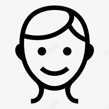 快乐的脸微笑男人的头图标图标