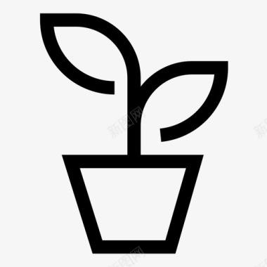 盆栽植物植物花瓶自然图标图标