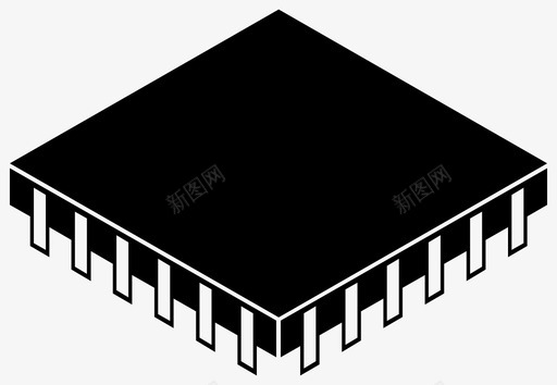 Intel芯片微芯片电话等距图标图标