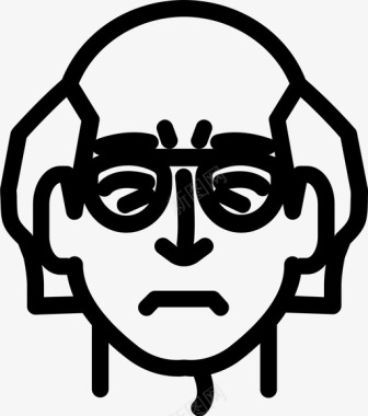 中年大叔拉里大卫流媒体智能手机图标图标