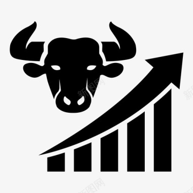 金融时钟牛市多头经济图标图标
