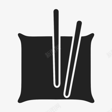 筷子木制长形图标图标