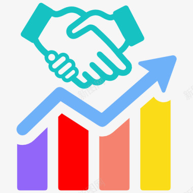 报告商业伙伴关系投资增长图标图标