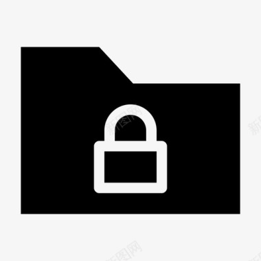 文具矢量文件夹锁安全受保护图标图标