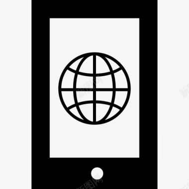 手机屏幕上的地球网格符号工具和器具地球图标图标