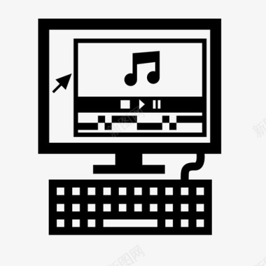 键盘与字母电脑音频键盘音乐图标图标