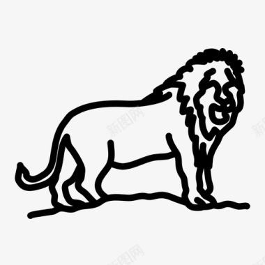 捕食者狮子动物猫科图标图标