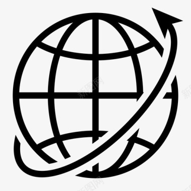 地球箭头环游世界地球模型图标图标