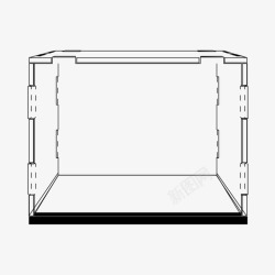 透明亚克力盒子亚克力立方体盒子箱子图标高清图片