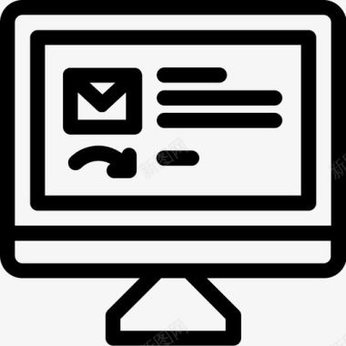 计算机邮件回复postnet屏幕图标图标