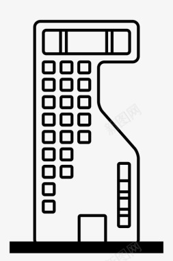 未来主义建筑物体材料图标图标