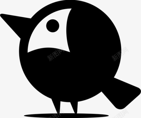 鸟动物黑鸟图标图标