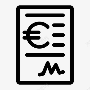 收据欧元收据slit投资图标图标