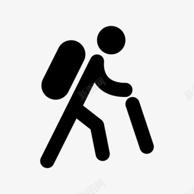 背包客徒步旅行者旅行旅行者图标图标