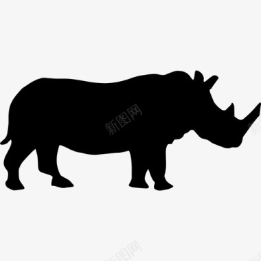 图标剪影犀牛侧视剪影动物动物王国图标图标