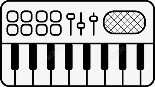 透明键盘midi键盘合成器录音室图标图标