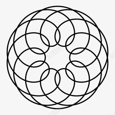 几何抽象元素螺旋形圆形放射状图标图标