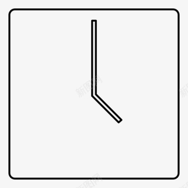 钟面剪纸方形时间设置时间日期时钟面图标图标
