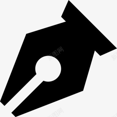 黑色设计黑色笔尖在对角线上书写界面符号自由行图标图标