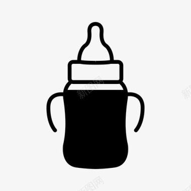 婴儿奶瓶把手幼儿图标图标