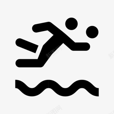 运动会标志水球游泳马球水上运动图标图标